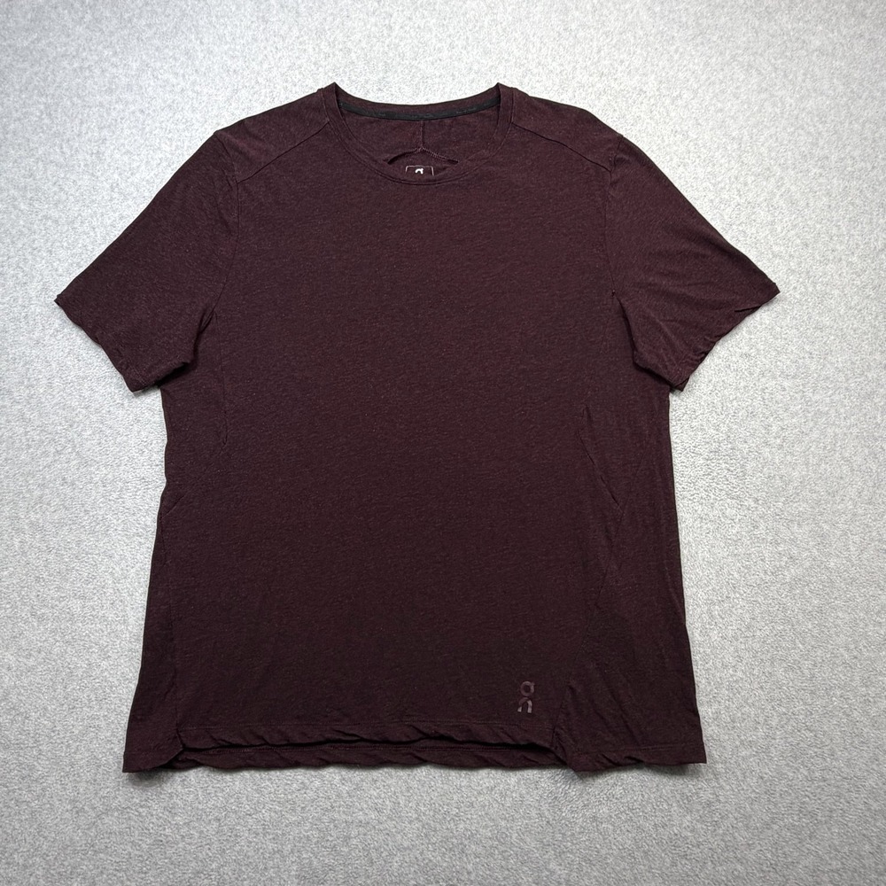 On Active T Shirt Mens XL Burgundy Short Sleeve Performance Running Active